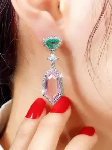 Bông tai lủng lẳng - Hồng - Xem 4