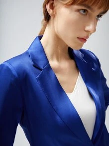 MOTF PREMIUM SILK BLEND SINGLE BREASTED BLAZER - Blue - View 8