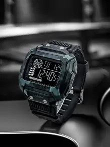 TOMI Reloj deportivo electrónico cuadrado personalizado para hombres con camuflaje seco - Negro - Ver 1