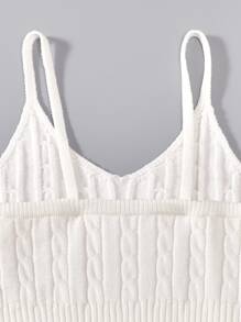 SHEIN Tween Girls' Twist Strap Knitted Tank Top