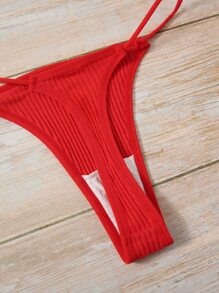 7packs Plain Rib Sexy Panties Set - Multicolor - View 5