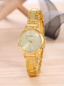ECONOMICXI Reloj romano de acero graduado para mujeres, 1 pieza como regalo para una amiga - Dorado - Ver 2
