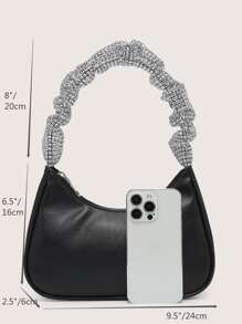 Đồ trang trí Rhinestone Cái túi - màu đen - Xem 5
