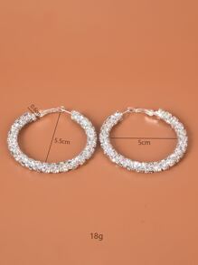 Hoa tai vòng trang trí Rhinestone - Bạc - Xem 6