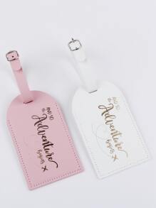 2入組字母圖案行李牌套裝,鉤環配飾適用於肩袋,斜背包,手提包,手提袋,派對節日禮品,生日,情人節,時尚潮流簡約風格適合少女,女士,大學生和老師禮物, 配件, 裝飾 - 彩色 - 查看 4