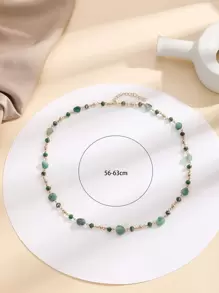 1 件时尚简约天然石手工 DIY 项链