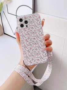 Ditsy Floral Print Lanyard Phone Case, Compatible With Iphone 15/15 Pro/15 Plus/15 Pro Max/14/14 Plus/14 Pro/14 Pro Max /11 Pro Max/12/12 Pro/12 Pro Max /13/13 Pro/13 Pro Max/11/11 Pro And Samsung S24uu,S24+,S24 Protective Cover - Multicolor - View 1
