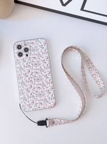 Ditsy Floral Print Lanyard Phone Case, Compatible With Iphone 15/15 Pro/15 Plus/15 Pro Max/14/14 Plus/14 Pro/14 Pro Max /11 Pro Max/12/12 Pro/12 Pro Max /13/13 Pro/13 Pro Max/11/11 Pro And Samsung S24uu,S24+,S24 Protective Cover - Multicolor - View 2