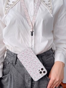 Ditsy Floral Print Lanyard Phone Case, Compatible With Iphone 15/15 Pro/15 Plus/15 Pro Max/14/14 Plus/14 Pro/14 Pro Max /11 Pro Max/12/12 Pro/12 Pro Max /13/13 Pro/13 Pro Max/11/11 Pro And Samsung S24uu,S24+,S24 Protective Cover - Multicolor - View 4