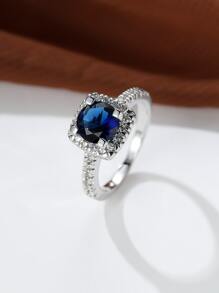 Nhẫn trang trí bằng Rhinestone & Tròn - Nhiều màu - Xem 1
