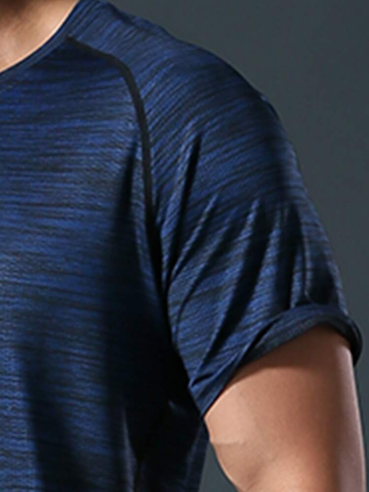 Boyfriend Style Men Space Dye Raglan Sleeve Sports Tee