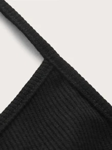 SHEIN ICON 十字交叉後綁帶吊帶上衣 - 黑色 - 查看 4