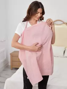 1件柔软透气亲肤哺乳上衣，妈妈适用，粉色 - 粉色 - 查看 4