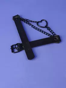 ROMWE Gargantilla con colgante en forma de corazón, regalo de San Valentín, Día de la Madre - Negro - Ver 5