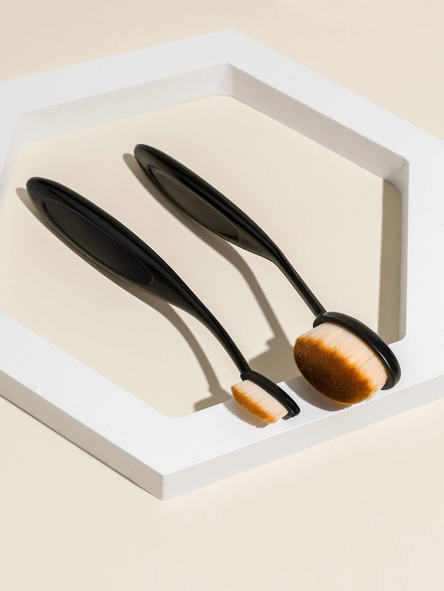 化妆刷套装（2套），无痕粉底刷，不沾粉底液，化妆工具，化妆刷/美容刷，刷子套装，化妆刷套装，化妆刷套装，全套化妆刷，化妆刷套装，全套化妆工具，刷子套装，化妆刷套装，化妆礼盒套装 - 黑色 - 查看 1