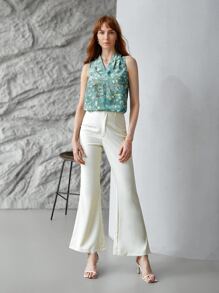 MOTF X Van Gogh INSPIRED 100% SILK RUCHED TOP - Multicolor - View 9