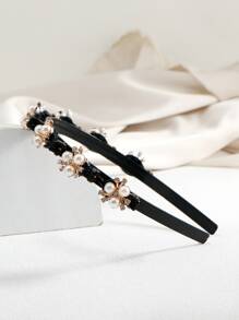 Băng đô trang trí đính đá & ngọc trai giả thanh lịch - Nhiều màu - Xem 3