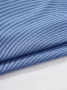 SHEIN Unity Letter Graphic Bodysuit & Drawstring Waist Shorts - Blue - View 4