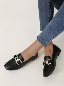 Mocasines con diseño de cadena - Negro - Ver 1