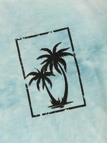 Manfinity RebelGame Men Tie Dye Coconut Tree Print Tee - Multicolor - View 3