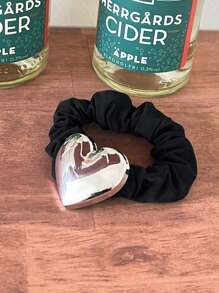 DAZY Heart Decor Scrunchie - màu đen - Xem 6