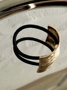 DAZY Minimalist Hair Tie Street Ponytail Holders Hair Elastics Hair Rubber Bands Scrunchies Hair Rope Elastic Hair Tie - Gold - View 4