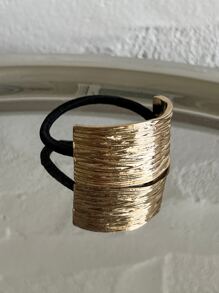 DAZY Minimalist Hair Tie Street Ponytail Holders Hair Elastics Hair Rubber Bands Scrunchies Hair Rope Elastic Hair Tie - Gold - View 5