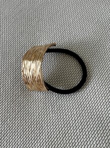 DAZY Minimalist Hair Tie Street Ponytail Holders Hair Elastics Hair Rubber Bands Scrunchies Hair Rope Elastic Hair Tie - Gold - View 6