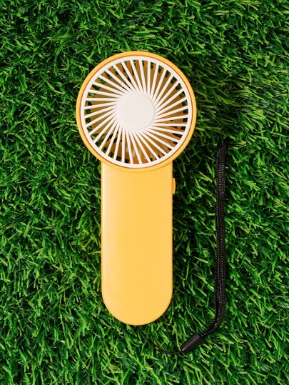 AOYI 1pc Portable Handheld Mini Fan With 1 AA Battery Compartment, 1 Speed Setting, Simple Design And Hanging Rope, For Outdoor Use