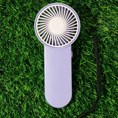 AOYI 1pc Portable Handheld Mini Fan With Hanging Rope, Operated By 1 AA Battery With 1-Level Speed Adjustment For Outdoor Activities