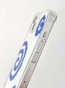 藍色旋轉二合一亞克力透明PC硬殼，配有彩色珠鏈手繩，適用於iPhone 11、iPhone 13、iPhone 14 Pro Max - 藍色 - 查看 3