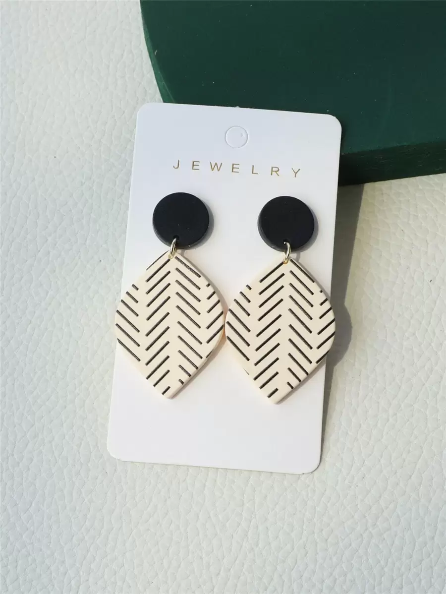 Leaf Drop Earrings - Multicolor - View 1