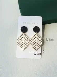 Leaf Drop Earrings - Multicolor - View 6