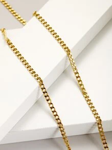 Men Christmas Rhinestone Decor Elk Head Pendant Necklace - Yellow Gold - View 4