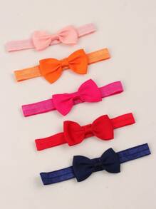 5入組嬰兒蝴蝶結裝飾髮帶 - 彩色 - 查看 4