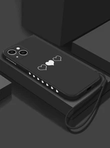 带手机吊饰 Tpu 边缘印花手机壳，带手带，兼容 Iphone 7plus、Iphone X、Iphone Xr、Iphone Xs Max、Iphone 11、Iphone 11 Pro、Iphone 11 Pro Max、Iphone 12、Iphone 12 Pro、Iphone 12 Pro Max、Iphone 13、Iphone 13 Pro、Iphone 13 Pro Max、Iphone 15、Iphone 15 Pro、Iphone 15 Pro Max、Iphone 14、Iphone 14 Pro、Iphone 14 Pro Max 和三星系列，兼容 IPhone15/15Plus/15Pro/15Promax - 黑色 - 查看 1