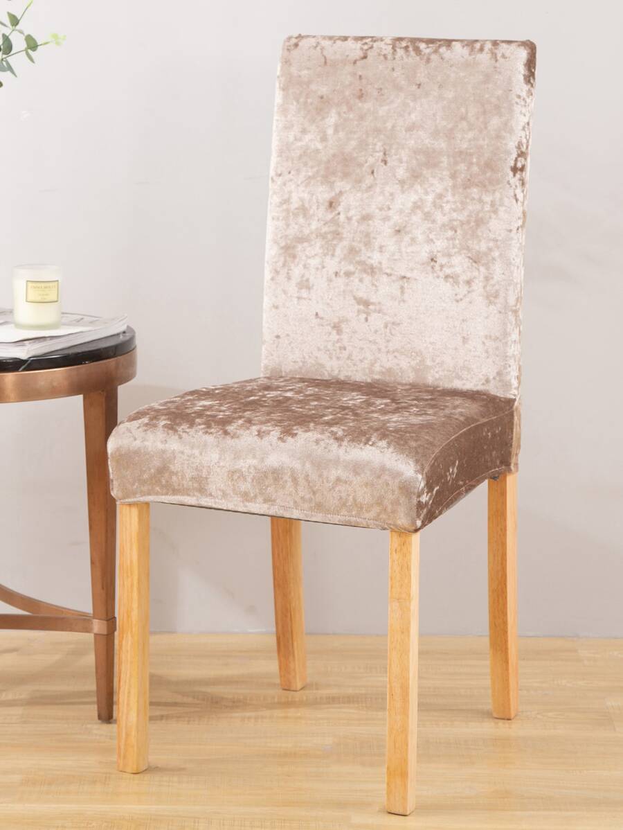 1入組/4入組/6入組純金鑽絨椅套，可拆式彈性餐椅套