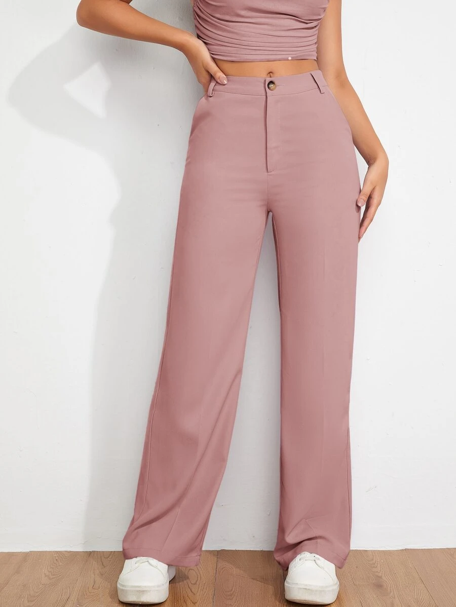 SHEIN EZwear Women Pants - Dusty Pink - View 1