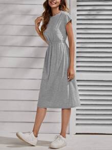 Shein ソリッド ドルマンスリーブ ドレス