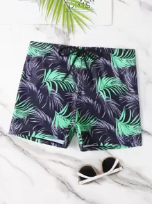 Manfinity KASUA Hombres Shorts de natación con estampado tropical pierna cuadrada - Multicolor - Ver 1