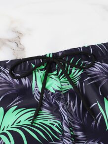 Manfinity KASUA Hombres Shorts de natación con estampado tropical pierna cuadrada - Multicolor - Ver 4