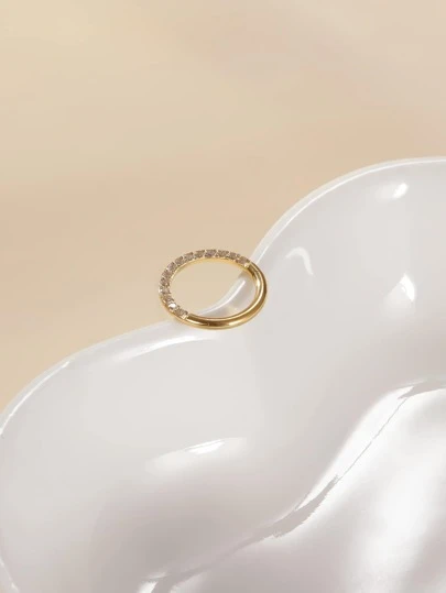 方晶鋯石裝飾鼻環不銹鋼時尚朋克完美穿孔適合女士和男士身體鏈禮品