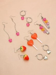 Bông tai trang trí hình bướm 6 cặp - Nhiều màu - Xem 1