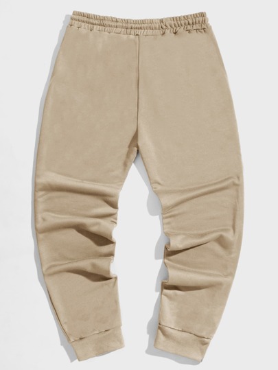 Guys Letter Graphic Drawstring Waist Sweatpants