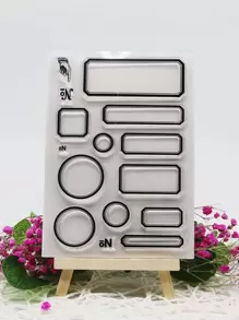 1入組幾何樣式郵票 - 無色 - 查看 1