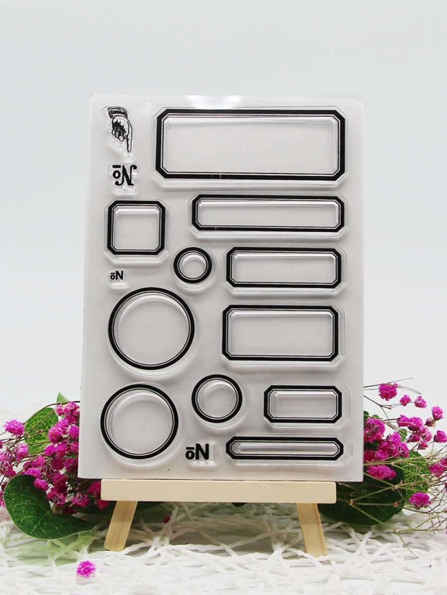 1入組幾何樣式郵票 - 無色 - 查看 1