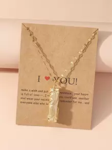 1 chiếc vòng cổ mặt dây chuyền hình cột phượng hoàng thời trang đa năng giản dị dành cho phụ nữ - Vàng - Xem 5