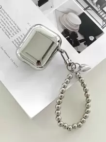 苹果银色 Y2k 心形装饰串珠吊坠外壳适用于 AirPods1/2 AirPods Pro - 銀色 - 查看 4