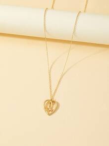 Heart Charm Necklace - Yellow Gold - View 1