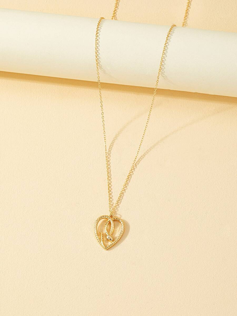 Heart Charm Necklace - Yellow Gold - View 1